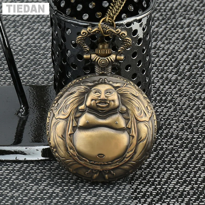 2018 Новое поступление большой улыбкой Будда Pattern Дизайн Винтаж Бронзовый