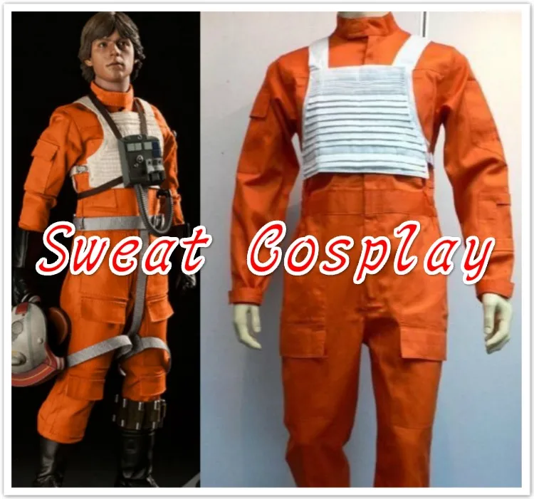 Новые необычные Star Wars X-wing истребитель повстанцев пилот оранжевый комбинезон+ белый жилет Косплэй костюм