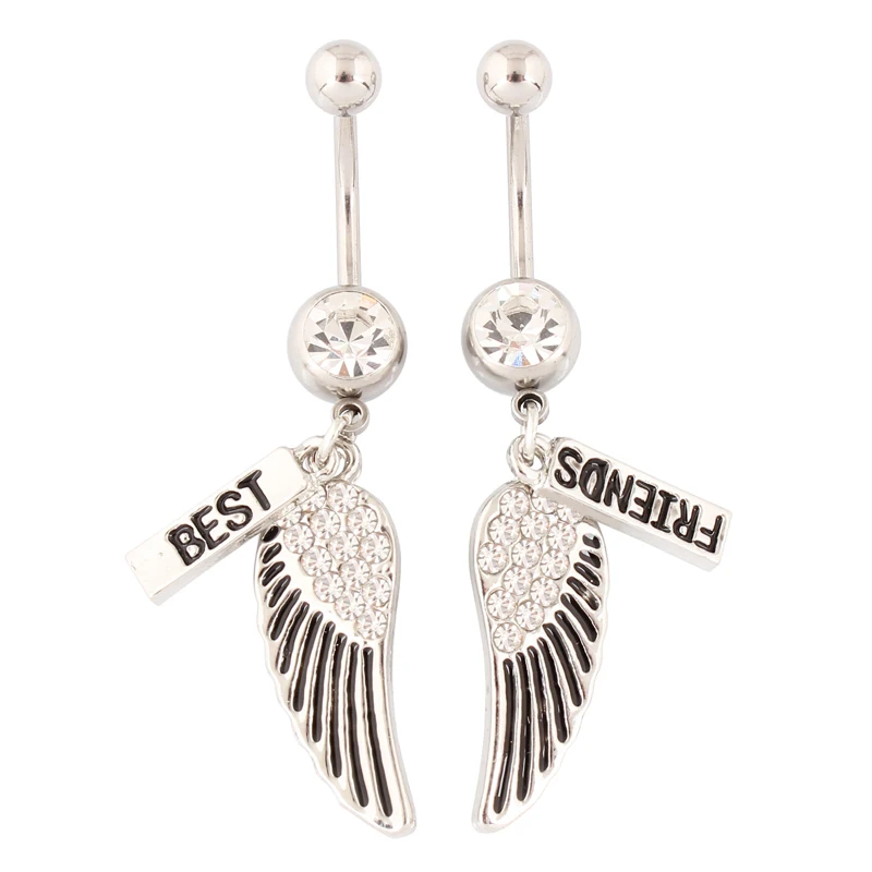 Кольца в пупок лучшие друзья крылья пупка модные пирсинг ювелирные изделия оптом