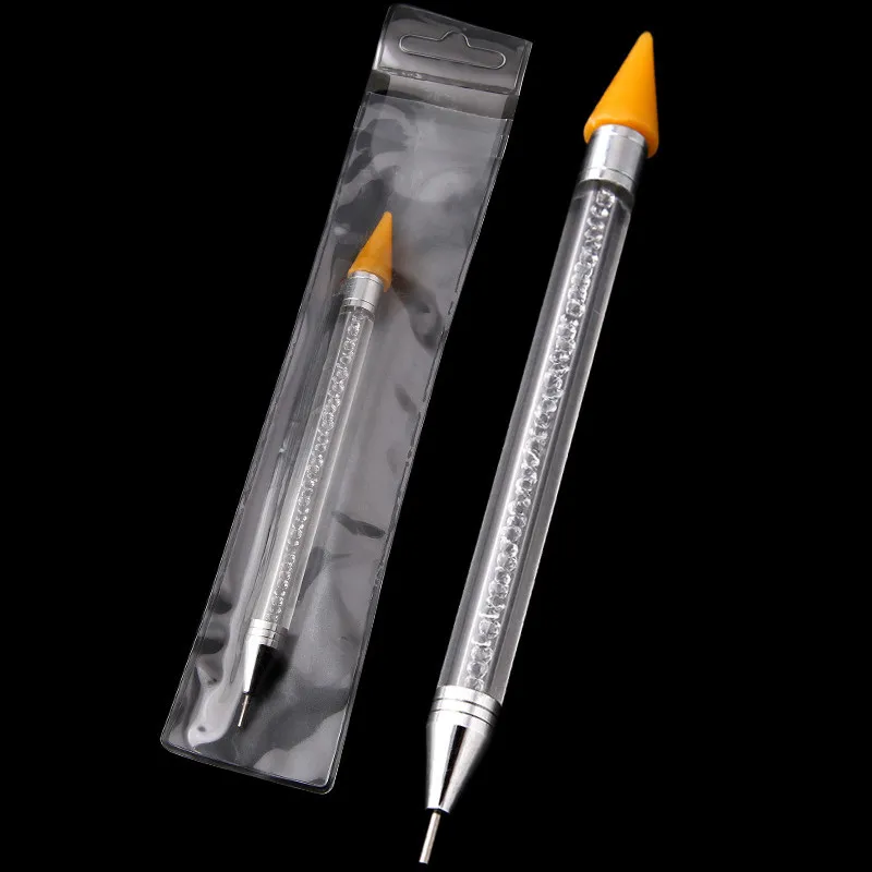1 Pcs Dual-ended Dotting Pen Dotting Pen Crystal Beads Handle Rhinestone Studs Picker Wax Pencil Manicure Nail Art Tool