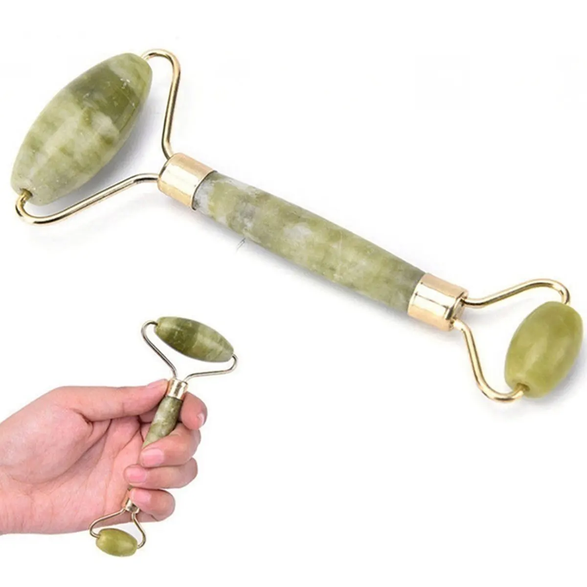Роликовый массажер для лица Gua Sha комплект из 2 предметов с двойной головкой