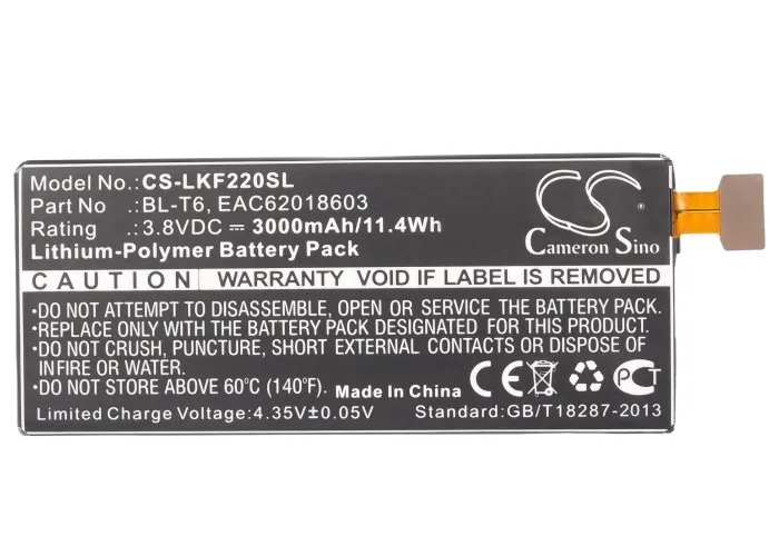 Аккумулятор Cameron Sino на 3000 мА · ч EAC62018603 для LG F220 F220K F220L F220S Optimus GK|cameron sino|3000mah batteryoptimus