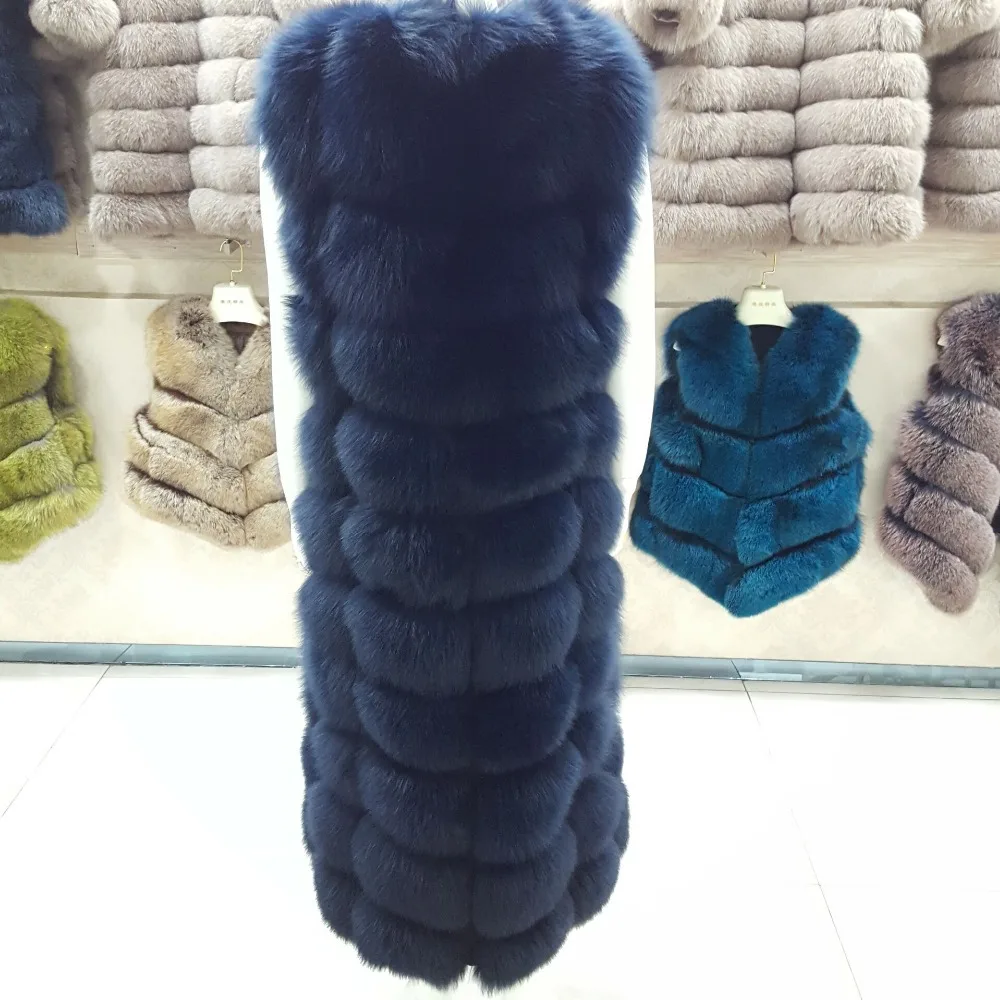 Женская Роскошная куртка из лисьего меха длиной 110 см в основном подходит для