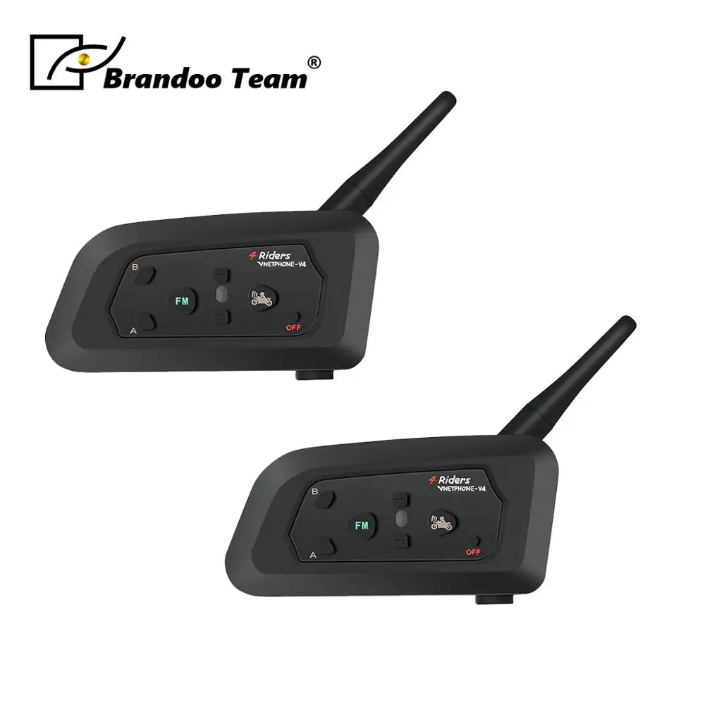 2 комплекта V4 шлем Bluetooth гарнитура мотоцикл стерео наушники для мобильного телефона и gps радио