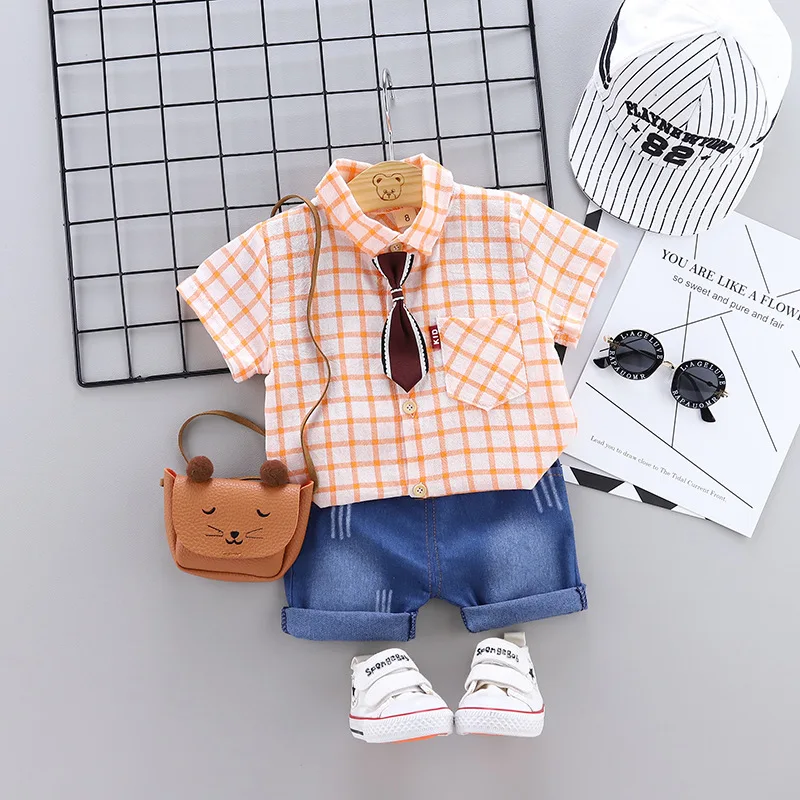 Летний комплект одежды для мальчиков Детская футболка + штаны детские спортивные