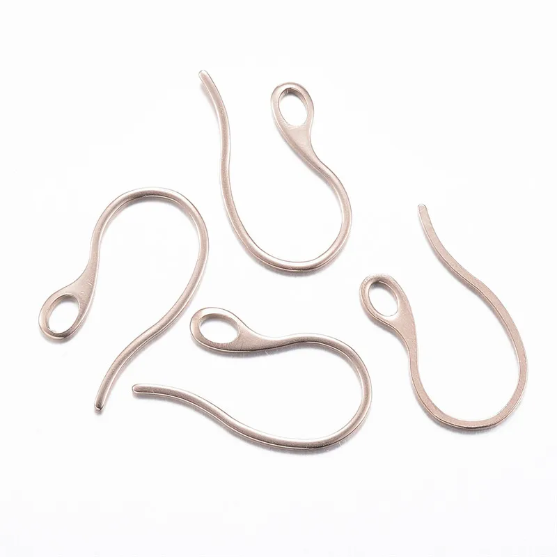 Rose Gold 10 шт. 304 серьги из нержавеющей стали, крючки для ушей, проволока с петлей для висячих сережек, сделай сам, изготовление ювелирных изделий, розовое золото, Смешанные Цвета F80 - Цвет: Rose Gold