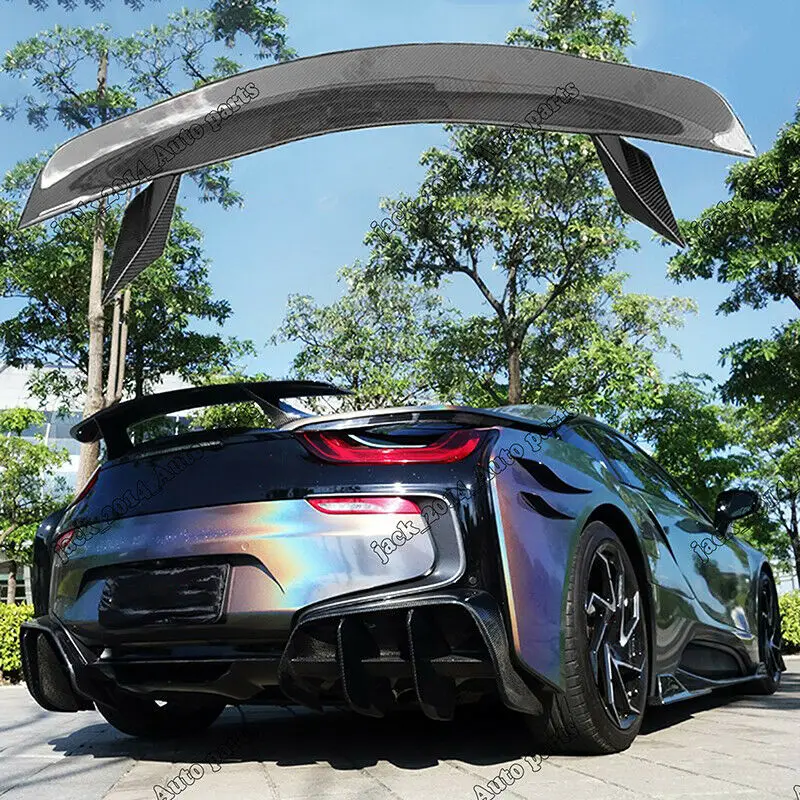 Подходит для BMW i8 BZK Настоящее карбоновое волокно задний спойлер багажника крыло