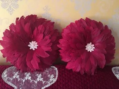 WINE RED MUZZI новая Бархатная подушка с перьями вокруг подушки Подушка с наполнителем Алмазная Кнопка сиденье кровать домашний декоративный красивый - Цвет: WINE RED