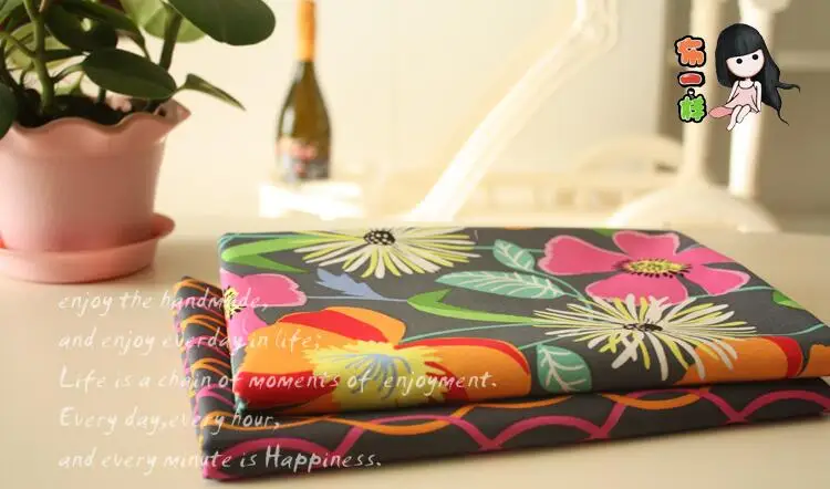 Модный Ретро Цветочный tissu 50*50 см 2 шт хлопчатобумажная ткань пэчворк tecidos