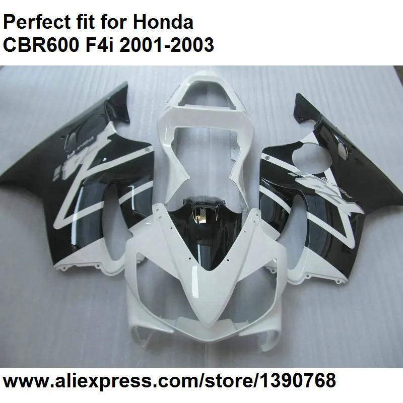 ABS Пластиковые обтекатели для Honda CBR 600 F4i 01 02 03 черные белые комплект CBR600F4i OL100|fairings