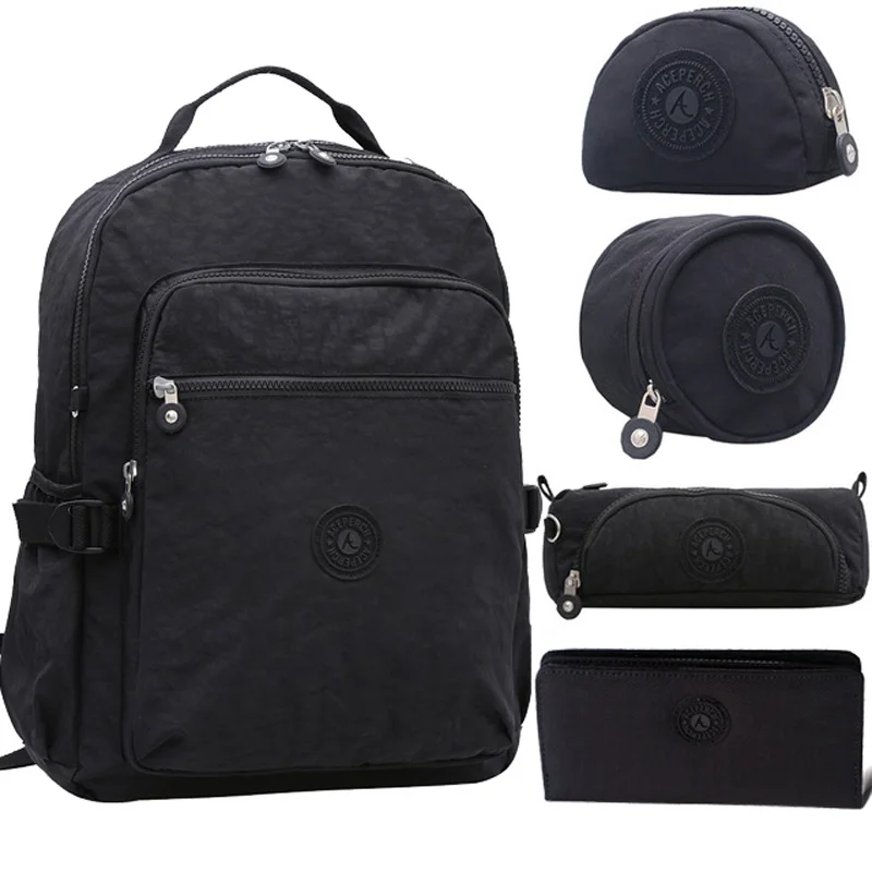 ACEPERCH женские рюкзаки школьный рюкзак для девочек-подростков женский Mochila Escolar Feminina Mujer сумки для ноутбука Sac A Dos - Цвет: Black