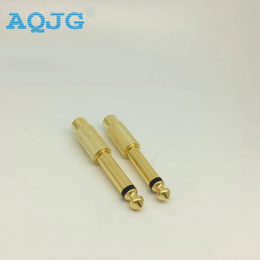 5 шт. золотой адаптер 6 35 мм разъем в Стандартный RCA конвертер адаптеры AQJG |