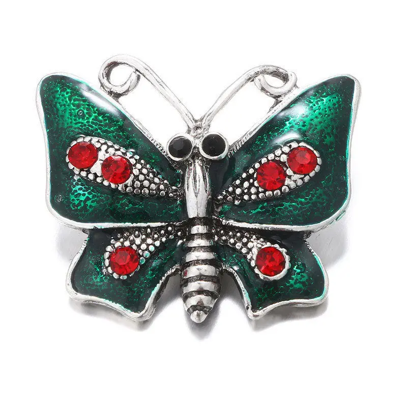 Масляная лента хрустальный в форме бабочки оснастка Кнопка подходит 18 мм кнопки