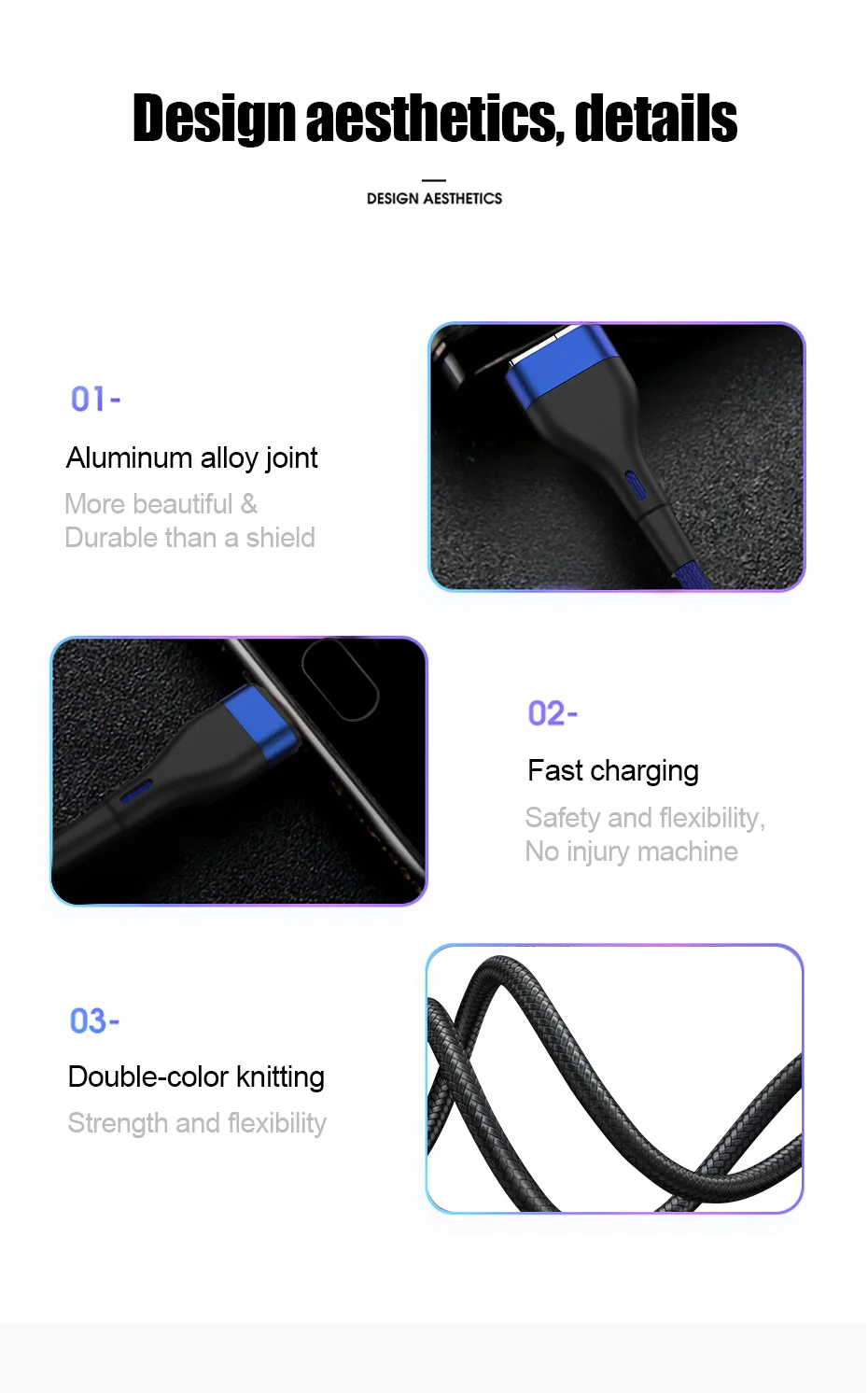 ZNP usb type-C кабель для Xiaomi Redmi Note 7 mi9 USB C кабель для samsung S10 провод для быстрого заряда USB-C шнур для зарядки мобильного телефона