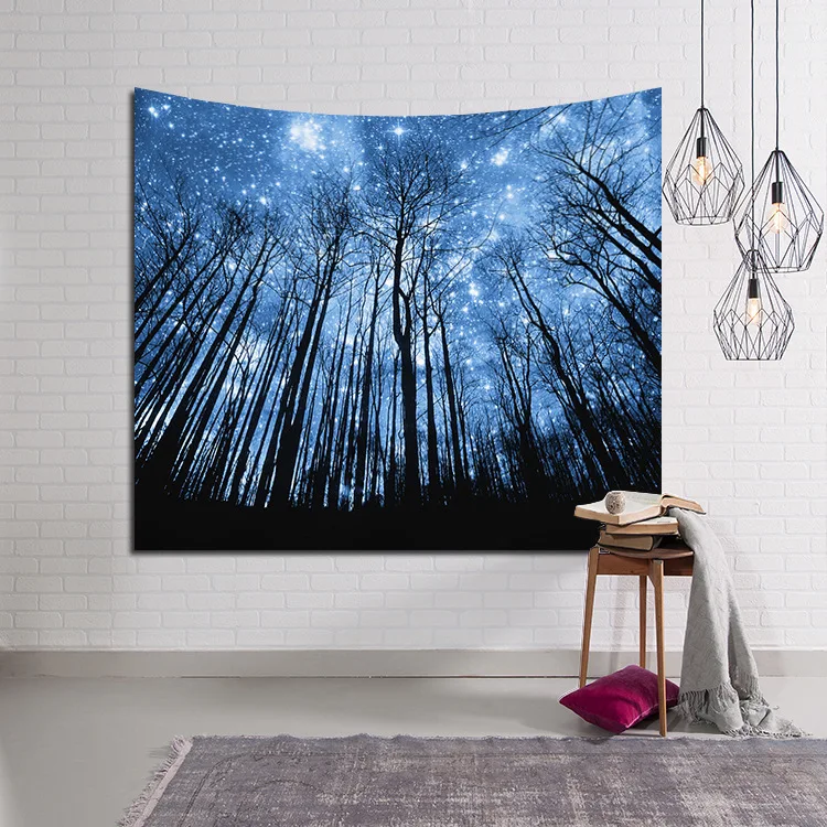 Ночной Сияющий Звездный и лесной Подвесной Настенный Гобелен декоративный Бохо Гобелен для спальни пляжное полотенце Коврик для йоги - Цвет: 6