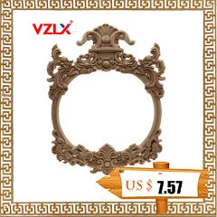 VZLX декоративные деревянные аппликации Intage Неокрашенная древесина резная угловая рамка с аппликацией для домашней мебели настенный Декор двери шкафа