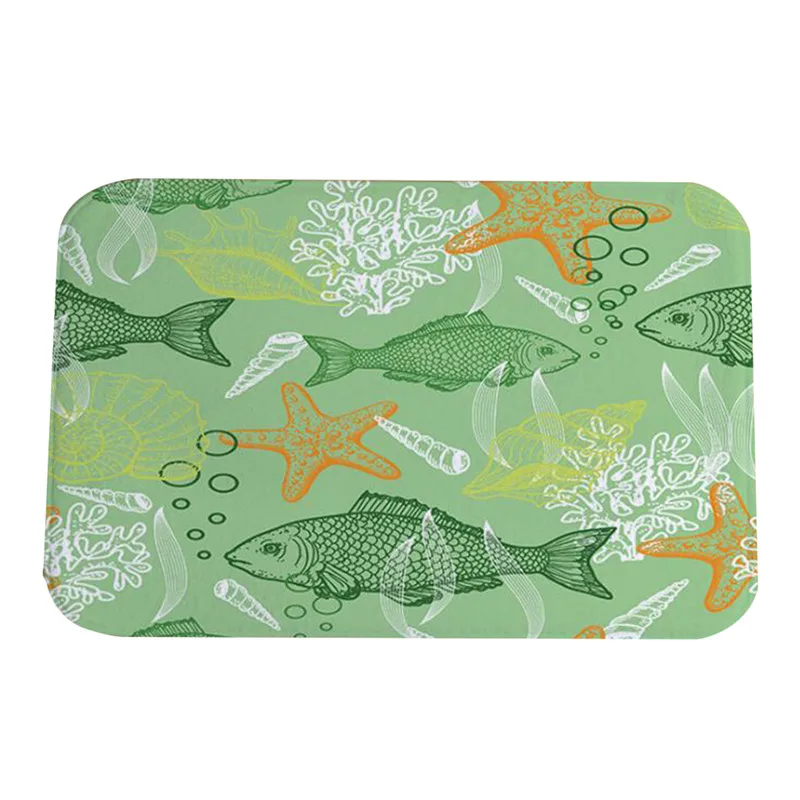 Style 1 green Противоскользящий коврик для ванной и туалета, домашний декор, мульти-стиль, домашний коврик для ванной комнаты, фланелевый, с рисунком, стильный коврик для ванной комнаты - Цвет: Style 1 green