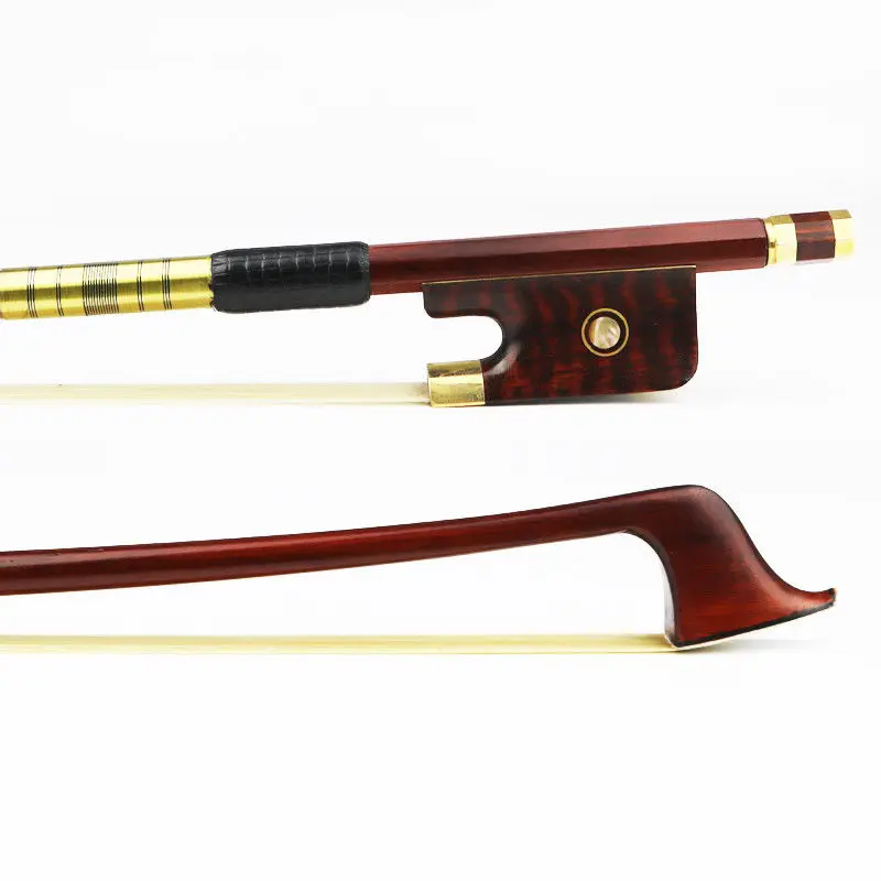 

4/4 Pernambuco Cello Bow Natural Hair Snakewood Frog Brass Alloy Strong Stick