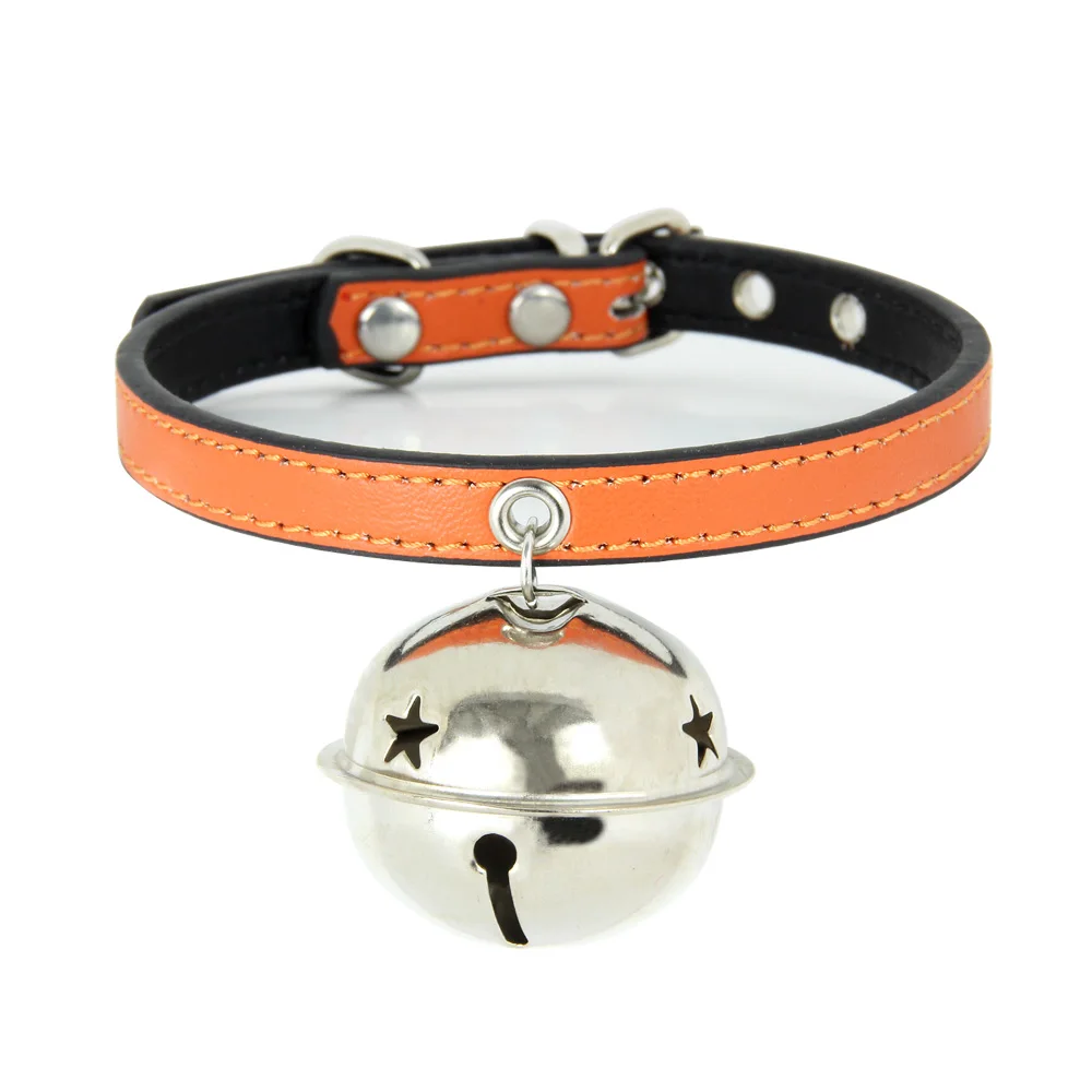 

Big Bell Cat Collar Ringing PU Leather Pet Collars for Small dogs Puppy Cats Strap Necklace Chihuahua dog Accessories