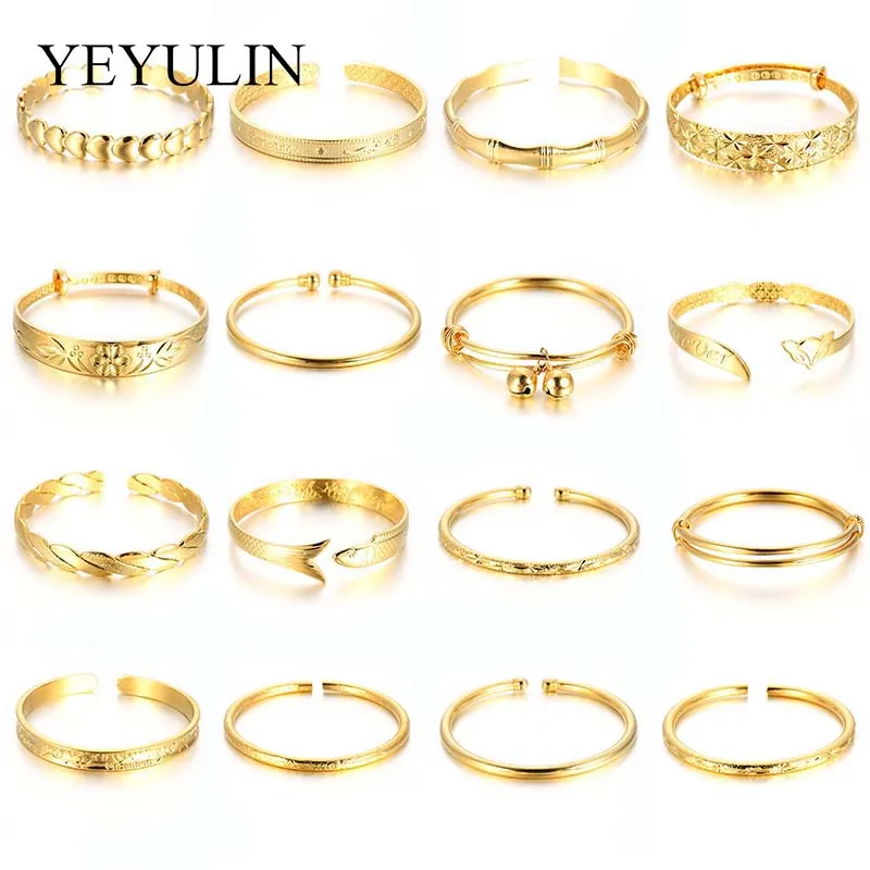 1 шт. разноцветные медные круглые браслеты золотистого цвета классические