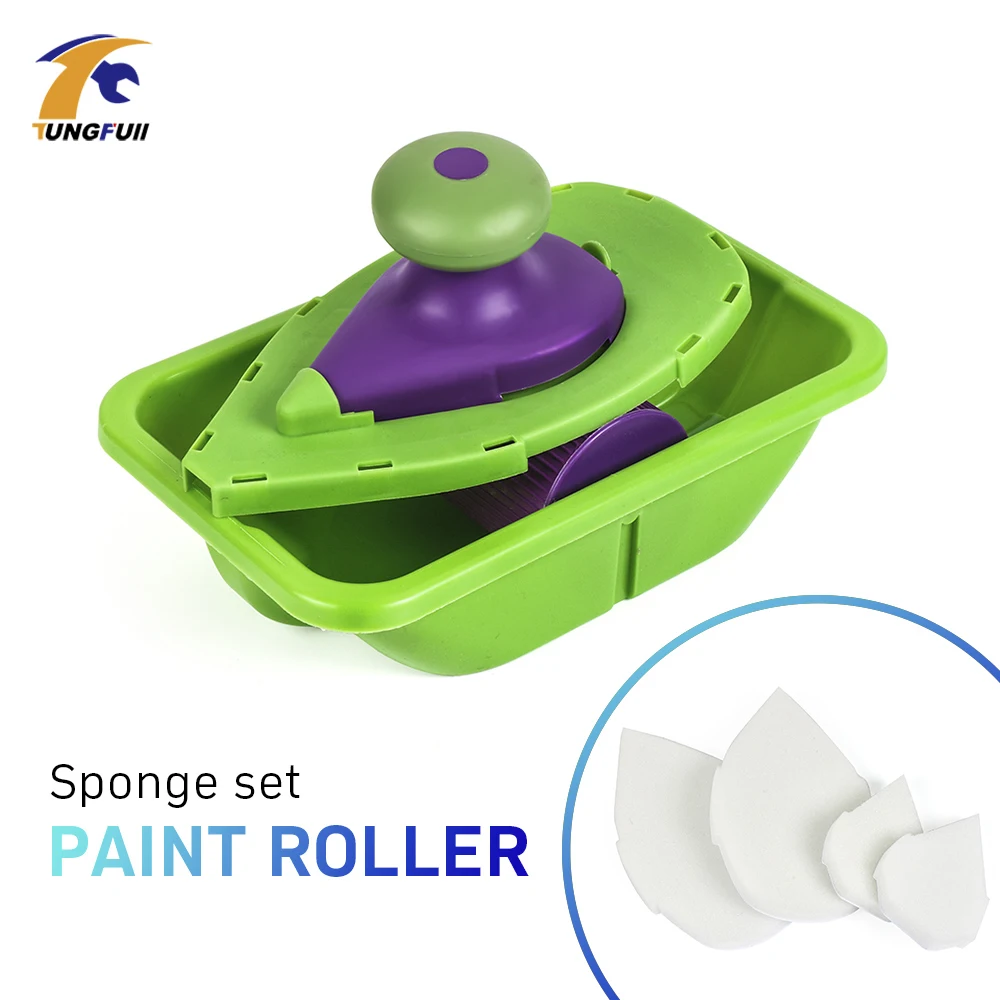 

Tungfull Paint Roller Household Decorative Tool Easy To Operate Household Painting Brush Decorative Tool 4pcs Sponge Point