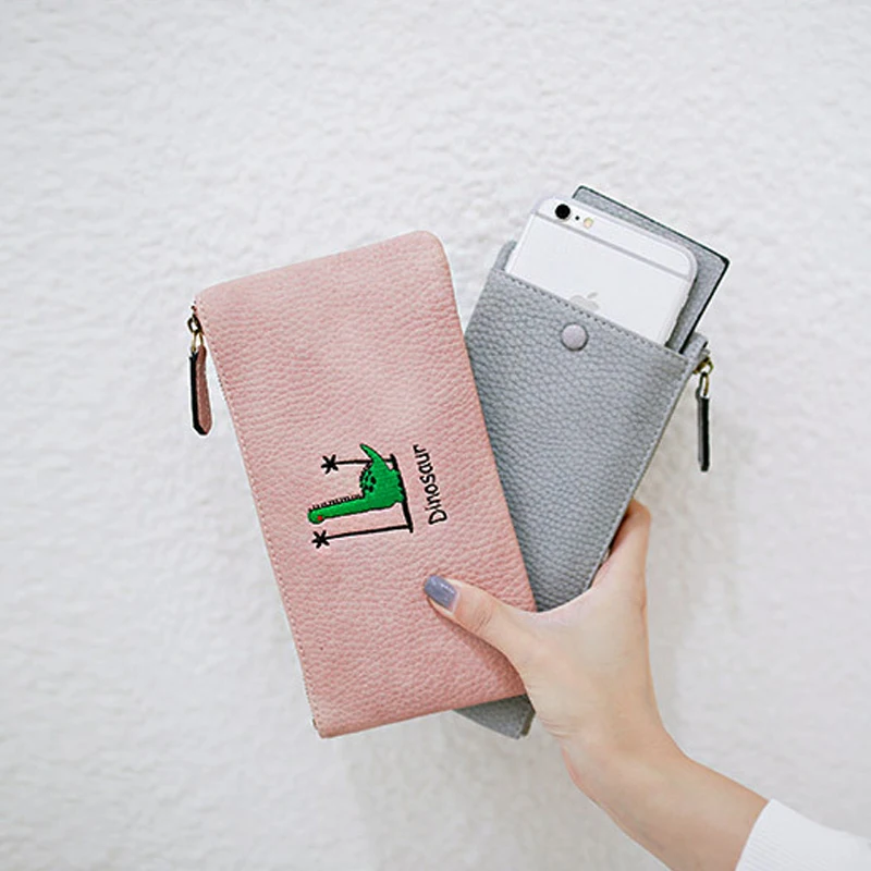 Dudini корейский стиль женский кошелек Длинная Куртка с секциями высокое Ёмкость