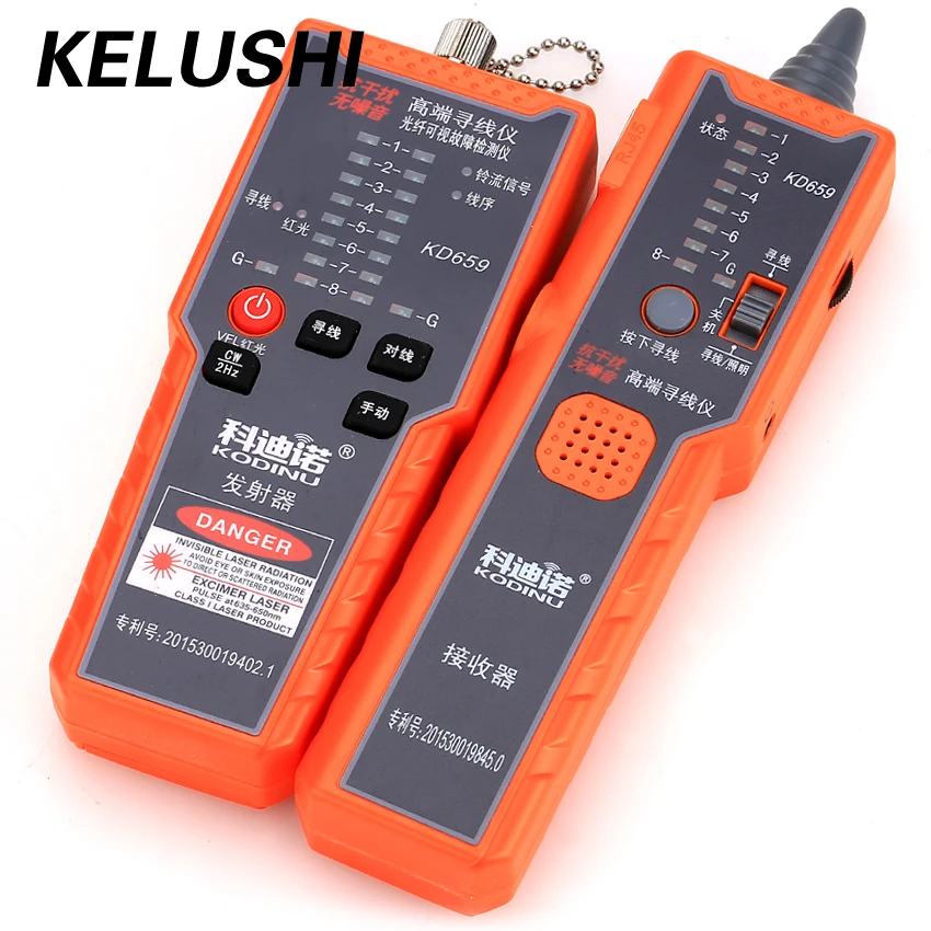 KELUSHI KD 659 анти-помехи без шума высокого класса оптоволоконный кабель тестер сетевой телефонный кабель трекер провода Тонер Tracer с сумкой