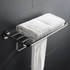 Полка для полотенец из нержавеющей стали, полированная двойная подставка для полотенец, держатель для полотенец в ванную комнату, модный дизайн