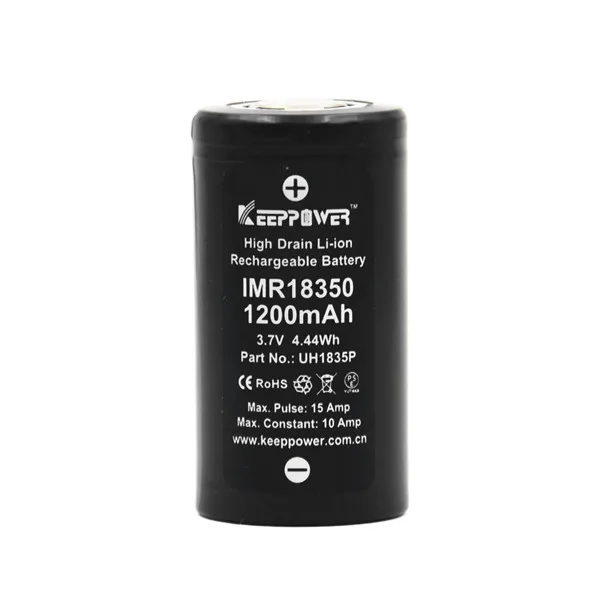 2 шт. Keeppower 10А разряда IMR18350 1200 мАч UH1835P литий-ионная аккумуляторная батарея 18350