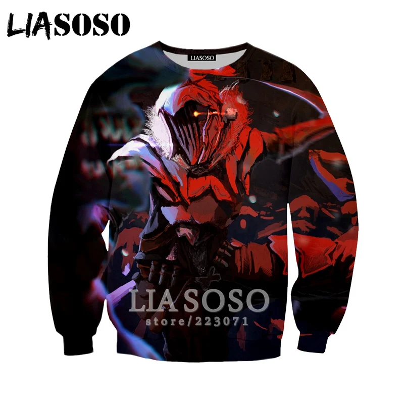 Мужская и Женская толстовка LIASOSO осенняя с 3D принтом в стиле аниме Goblin Slayer унисекс