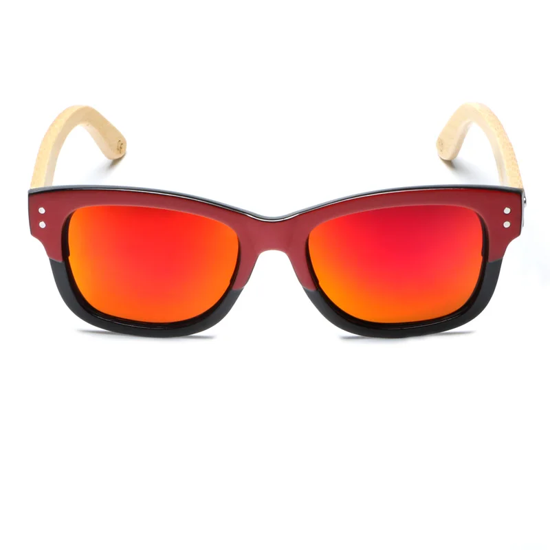 Женские Классические бамбуковые солнцезащитные очки Ablibi красные деревянные