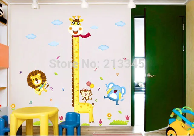 [Fundecoration] Diy жираф высота диаграмма измерения стены декоративные наклейки на
