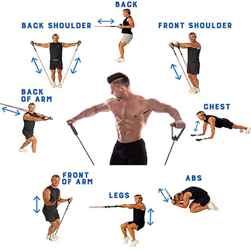 Комплект эластичных лент для фитнеса комплект из 11 домашних тренировок йоги