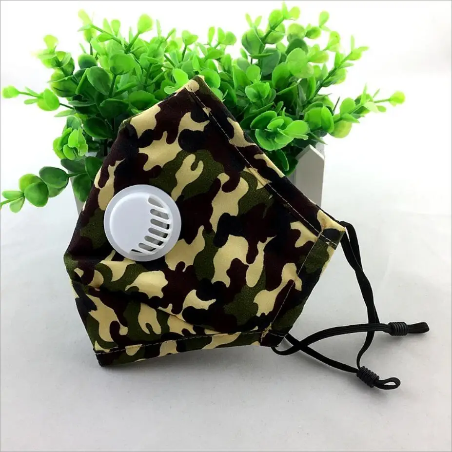 Камуфляжная маска из хлопка PM2.5 противопылевая для рта с фильтром