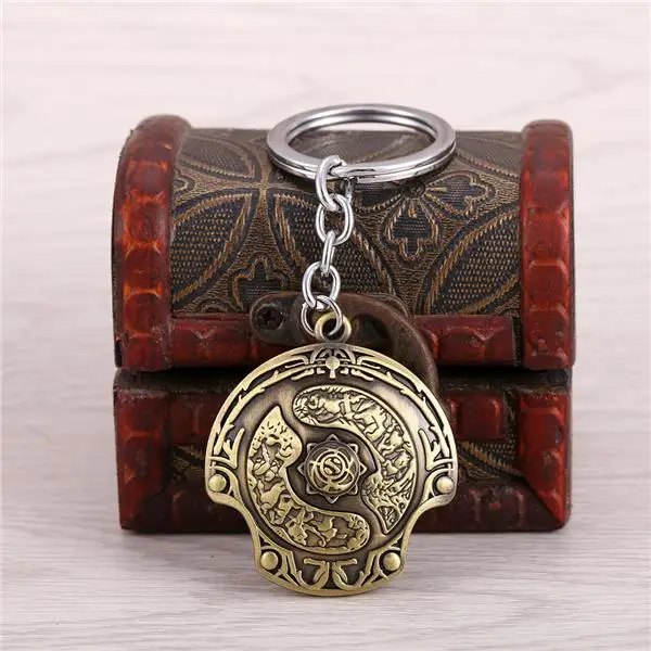 

12pcs/lot Game Dota 2 Keychain Alloy Immortal Champion Shield Metal Key Rings For Women&Men Chaveiro