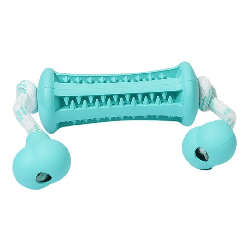 light blue Pet Dogs резина для жевания игрушки хлопковая веревка диспенсер для еды укус интерактивная игрушка для собак для чистки зубов утечка еда стержень тренировочная игрушка - Цвет: light blue