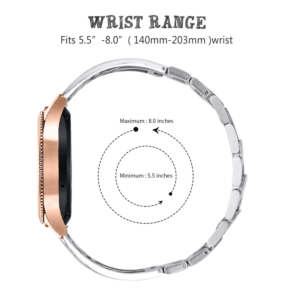Браслет с цветами сливы для samsung Galaxy Watch 46 мм 42 мм Band gear S3 S2 ремешок из нержавеющей стали для huawei Watch GT 2 Pro