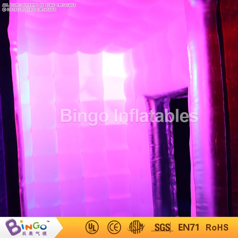 Надувная фотобудка LED освещение 2 4x2 4 м фото палатка серебристого цвета для