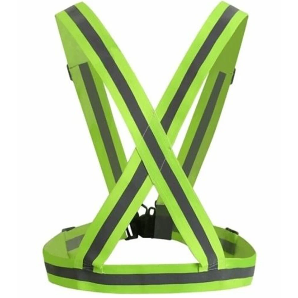 NEW Adjustable Reflective Night Running Riding Safety Vest Strap Cleaner Jacket Gear | Спорт и развлечения