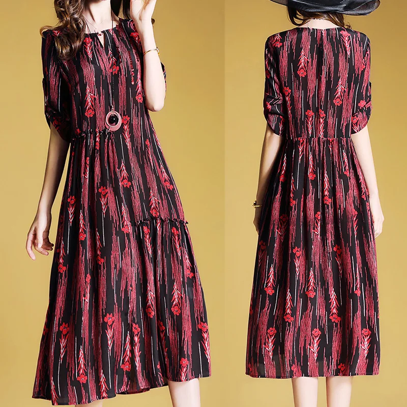 

Summer New Fashion women's dresses,fashon chiffon dress print long beach dresses girl's dress Free shipping HSR9301