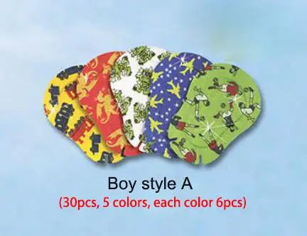 30pcs Boy style A 30 шт. красочные Мультяшные защитные очки для глаз для детей, очки для амблиопии, ортопедические дышащие маски, Мягкие накладки для глаз, высокое качество, D50 - Цвет: 30pcs Boy style A