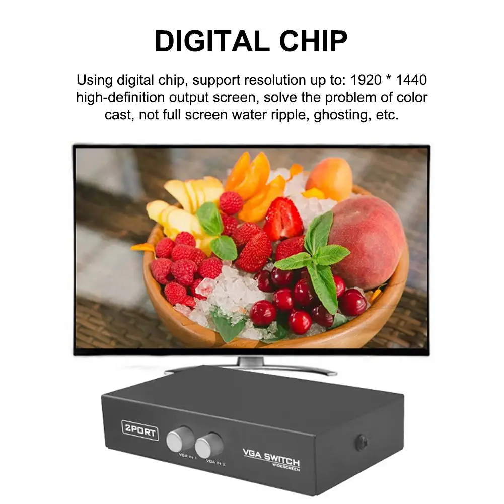 VGA коммутатор 2 в 1 из компьютерный порта коробка адаптера конвертера HD 1920X1440