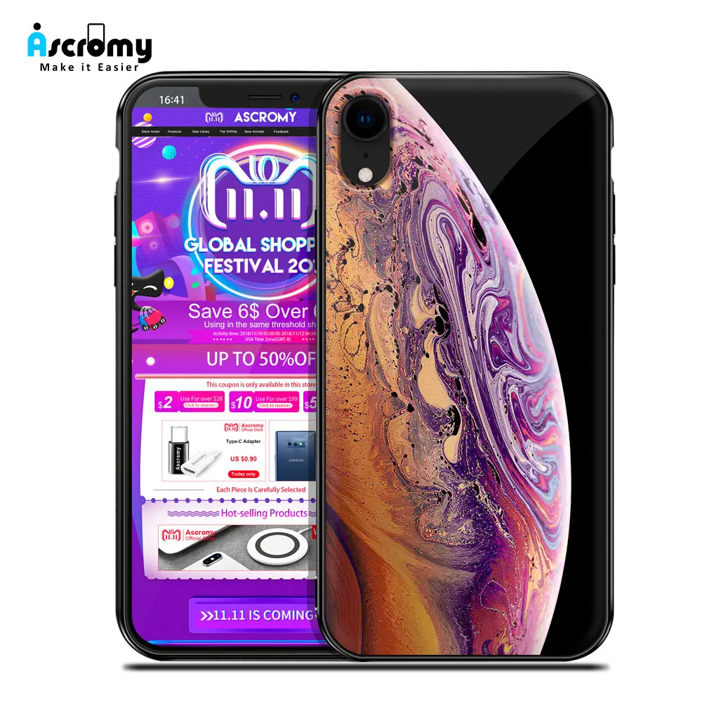Чехол Ascromy для iPhone XS Max с рисунком планеты Роскошный милый силиконовый чехол XR X S