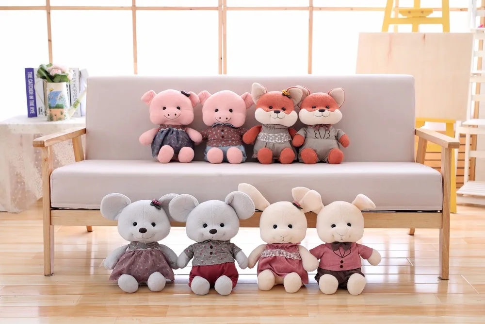 Милые плюшевые игрушки для малышей Кукла Kawaii плюшевая мышь лиса свинья кролик игрушки подарки для домашний декор для детей Подарки для любимых