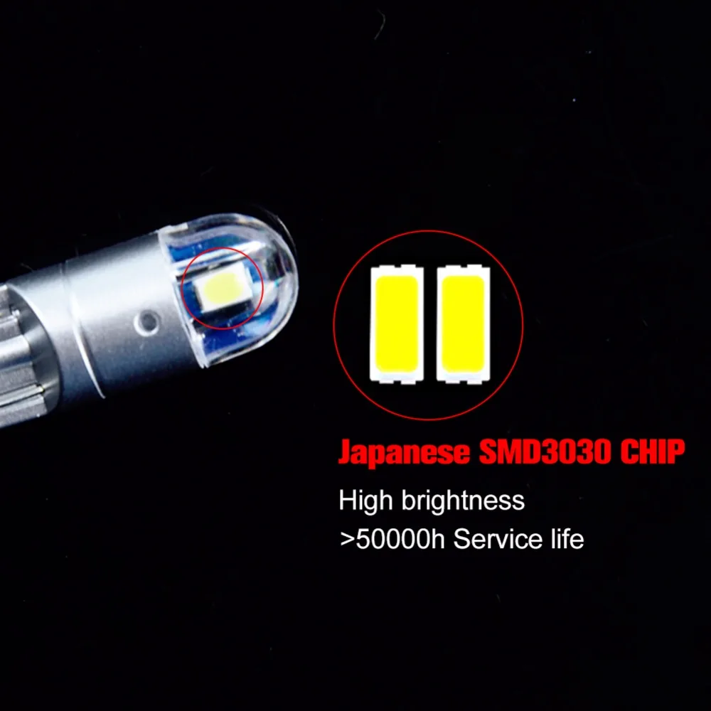 ATcomm 2 шт. T10 Светодиодные лампы W5W 168 194 LED Canbus 3030 SMD COB 6000K 12V автомобильный интерьер