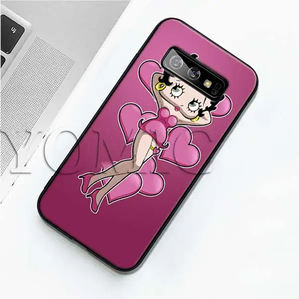 012 Betty Boop черный силиконовый чехол для samsung Galaxy S10 S10e S8 S9 плюс S7 A40 A50 A70 Note 8 9 мягкий чехол - Цвет: 012