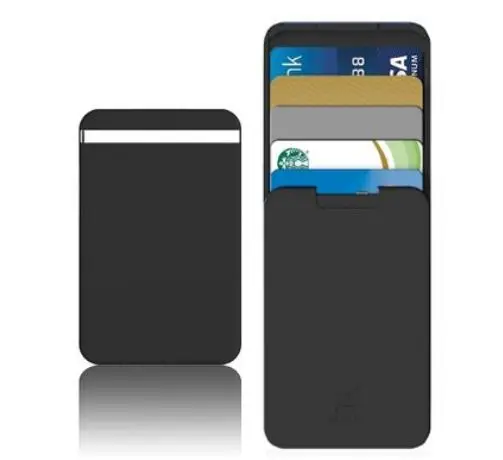black B Тонкий анти-боковой держатель для Карт RFID блокирующий карбоновый кошелек для мужчин и женщин мужской женский чехол для карт кошелек - Цвет: black B