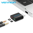 Внешняя звуковая карта Vention Mini USB, адаптер для наушников 3,5 мм, аудиокарта для микрофона, динамика, ноутбука, PS4, компьютерной звуковой карты