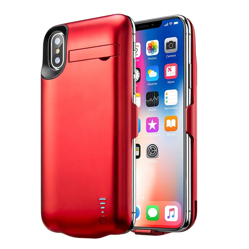 Для iPhone X 5000 мАч перезаряжаемая расширенная батарея зарядное устройство защитный