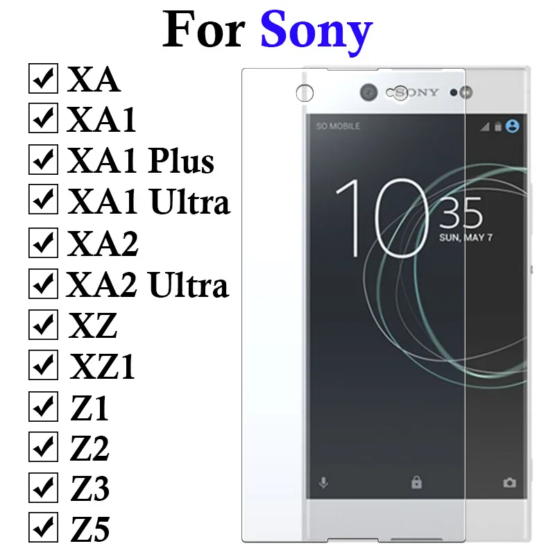 Защитное стекло закаленное для Sony Xperia XA1 XA XA2 Plus Ultra XZ XZ1 Z1 Z2 Z3 Z5 защитная